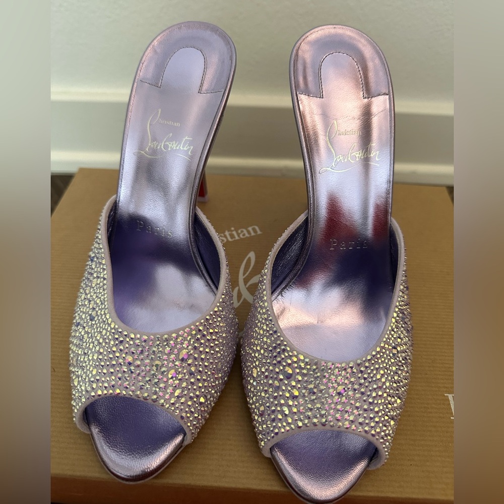 Christian Louboutin Me Dolly Strass Lilac Heels 100 mm - Picture 7 of 8